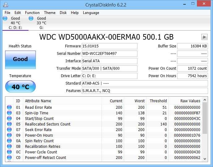 Crystal Disk Info